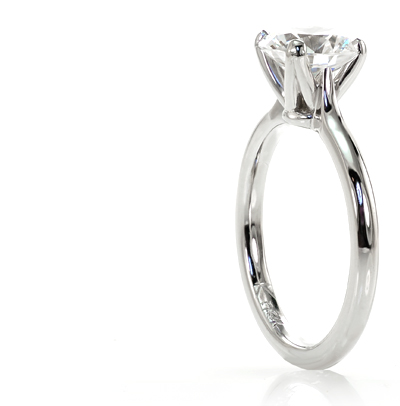 Platinum diamond solitaire engagement ring.