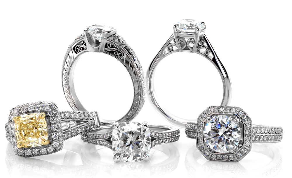 5-Ring-Fixed Unique Engagement Rings 