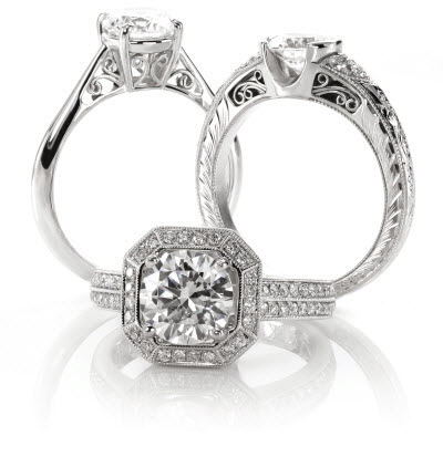 Unique wedding and engagement ring sets