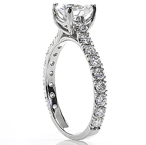 Platinum engagement ring with french cut setting.