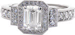 Emerald Art Deco - Halo Engagement Rings - Art Deco, Emerald Cut, Pave, Halo