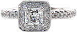 Sparkle Princess - Fancy Shape Engagement Rings - Halo, Princess Cut
