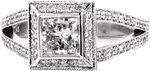 Regal Princess - Halo Engagement Rings - Regal, Split Shank, Halo, Princess Cut, Bezel