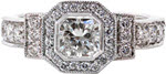 Bezel Radiant Art Deco - Halo Engagement Rings - Art Deco, Radiant, Bezel