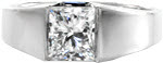 Princess Swank - Contemporary Engagement Rings - Swank, Princess Cut, Half Bezel