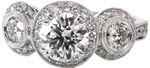Magnifique - Three Stone Engagement Rings - Three Stone, Halo, Pave