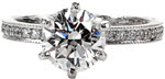 Pave Petite - Classic Engagement Rings - Pave, 6 Prong
