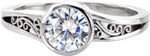 Desiree - Solitaires Engagement Rings - Filigree, Full Bezel, Motion