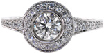 Flare - Halo Engagement Rings - Full Bezel, Halo