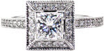 Princess Amante - Halo Engagement Rings - Amante, Princess Cut, Halo
