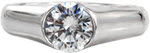 Luna - Solitaires Engagement Rings - Half Bezel, Low Setting