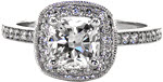 Cushion Amante - Micro Pavé Engagement Rings - Amante, Cushion Cut, Halo