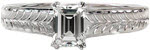 Emerald Cut Whisper - Hand Engraved Engagement Rings - Whisper, Hand Engraved, Emerald Cut