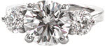 Design 1618 - Three Stone Engagement Rings - Contour Trellis, Three Stone