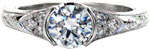 Seville - Hand Engraved Engagement Rings - Seville, Hand Engraved, Filigree, Half Bezel
