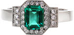 Design 1677 - Custom Design Rings - Art Deco, Emerald, Halo