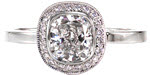 Design 1688 - Custom Design Rings - Cushion Bezel, Halo, Cushion Cut, Bezel