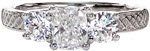 Design 1740 - Custom Design Rings - Celtic, Knot, Three Stone, Cushion Cut