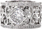 Design 1741 - Unique Wedding Bands - Heirloom Band, Radiant, Bezel