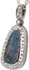 Opal and Diamond Pendant - Color Pendants - 1743