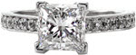 Princess Mariposa - Micro Pavé Engagement Rings - Princess, Pave, Milgrain