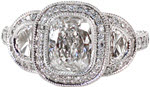 Design 1815 - Custom Design Rings - Cushion Cut, Half Moon, Bezel, Halo, Trellis, Three Stone
