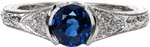 Design 1852 - Sapphire Engagement Rings - Seville, Hand Engraved,Sapphire, Filigree, Bezel
