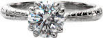 Hand Engraved Inspiration - Hand Engraved Engagement Rings - Hand Engraved, Double Prong, Surprise Diamond