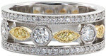 Dolce - Unique Wedding Bands - Dolce, Heirloom Band, Two Tone, Fancy Yellow
