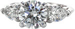 XOXO - Three Stone Engagement Rings - Contour Trellis, Three Stone, Pear