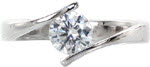 Breeze - Round Engagement Rings - Half Bezel, Low Setting