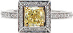 Design 2041 - Fancy Color Diamond Rings - Elegante, Fancy Yellow Diamond, Halo, Pave, Micro Pave, Radiant