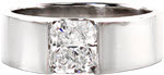 Solstice - Contemporary Engagement Rings - Half Bezel, Radiant