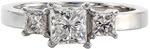 Samantha - Custom Design Rings - Three Stone, Princess Cut