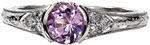 Design 2089 - Sapphire Engagement Rings - Seville, Hand Engraved, Filigree, Sapphire, Half Bezel