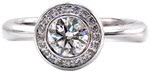 Design 2115 - Round Engagement Rings - Round Halo, Pave, Bezel