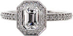 Emerald Bezel Elegante - Halo Engagement Rings - Elegante, Bezel, Emerald Cut, Halo