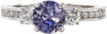 Danielle - Custom Design Rings - Athena, Sapphire, Three Stone, Hand Engraved