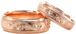 North Shore Rose - Unique Wedding Bands - Hand Engraved, North Shore, Rose Gold