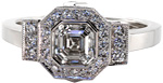 Design 2163 - Antique Engagement Rings - Art Deco, Filigree, Asscher, Halo