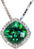Rainforest Topaz Diamond Halo Pendant - Unique Gifts