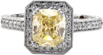 Design 2187 - Filigree Engagement Rings - Fancy Yellow, Filigree, Hand Engraved, Halo