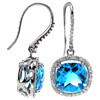 Topaz Diamond Halo Earrings - Color Earrings