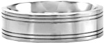 Flat Double Pinstripe - Mens Wedding Rings