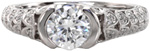Fiore - Micro Pavé Engagement Rings - Half Bezel