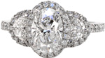 Moon Dance - Halo Engagement Rings - Halo, Half Moon, Oval