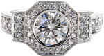 Round Brilliant Art Deco - Halo Engagement Rings - Art Deco