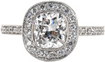 Design 2251 - Micro Pavé Engagement Rings - Amante, Cushion Cut, Bezel