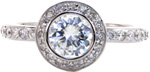 Round Halo - Micro Pavé Engagement Rings - Bezel Set, Halo