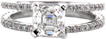 Design 2263 - Antique Engagement Rings - Split Shank, Asscher